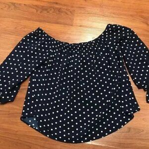 Navy off the shoulder blouse